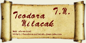 Teodora Milačak vizit kartica